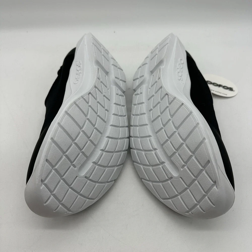 NIB Oofos OOMG Sport 5085 Men's Size 10 Recovery Slip On Shoes Black White